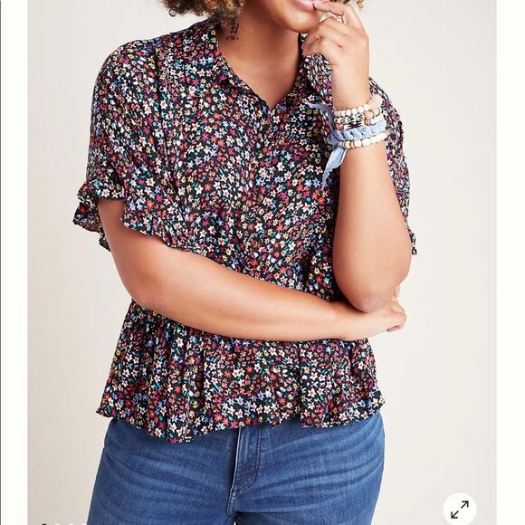 Maeve Anthropologie floral printed Mallory top - Picture 1 of 6